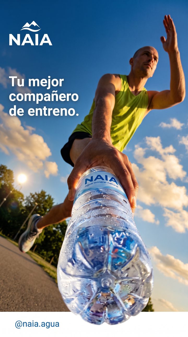 Anuncio para NAIA agua: «Tu mejor compañero de entreno»